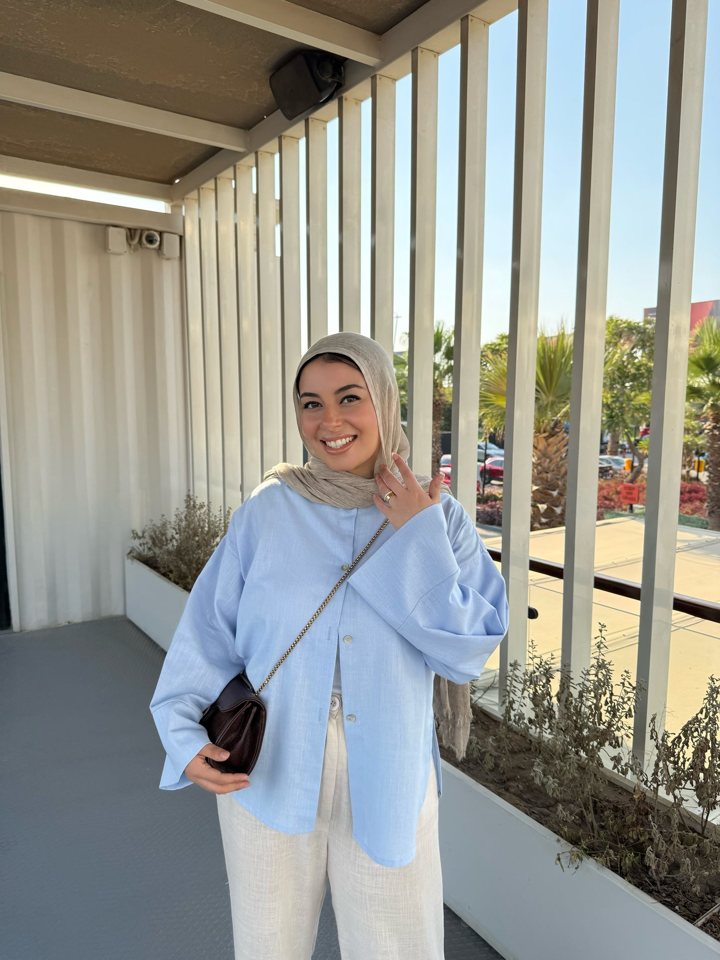 LINEN SHIRT IN SKY BLUE