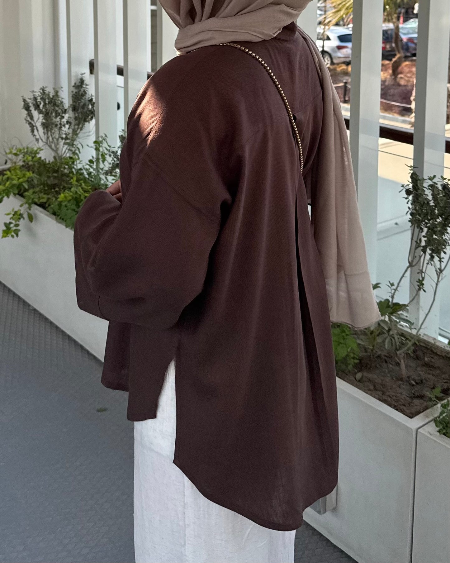 LINEN SHIRT IN BROWN