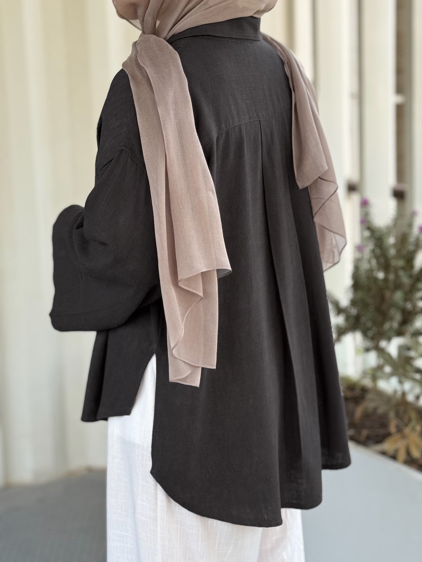 LINEN SHIRT IN DARK GRAY