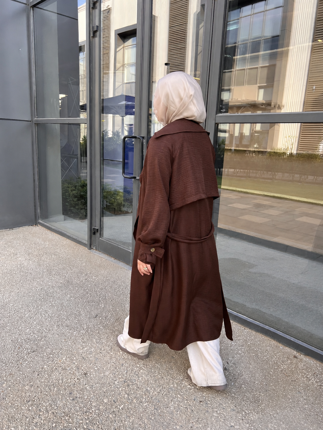 AMUNI LINEN TRENCH BROWN
