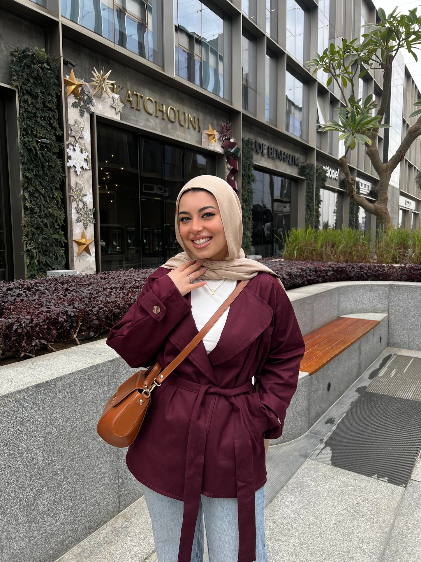 EMRIN GABARDINE JACKET BURGUNDY