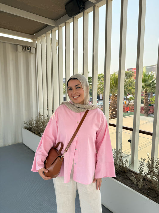 LINEN SHIRT IN PINK