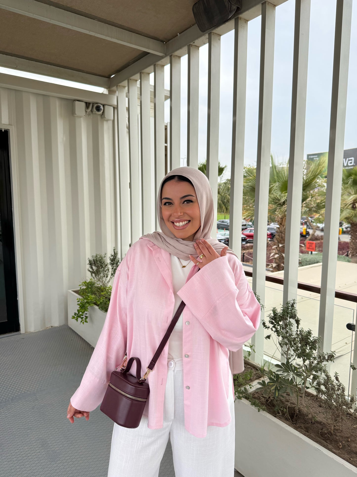 LINEN SHIRT IN BABY PINK