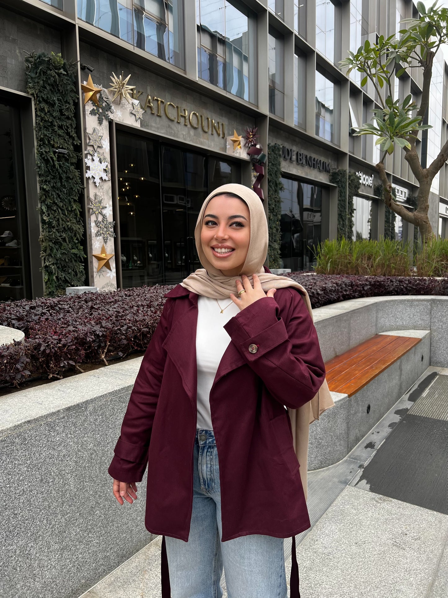 EMRIN GABARDINE JACKET BURGUNDY