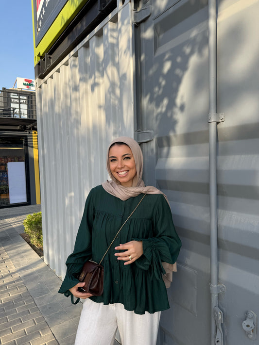 LAYAL BLOUSE EMERALD GREEN