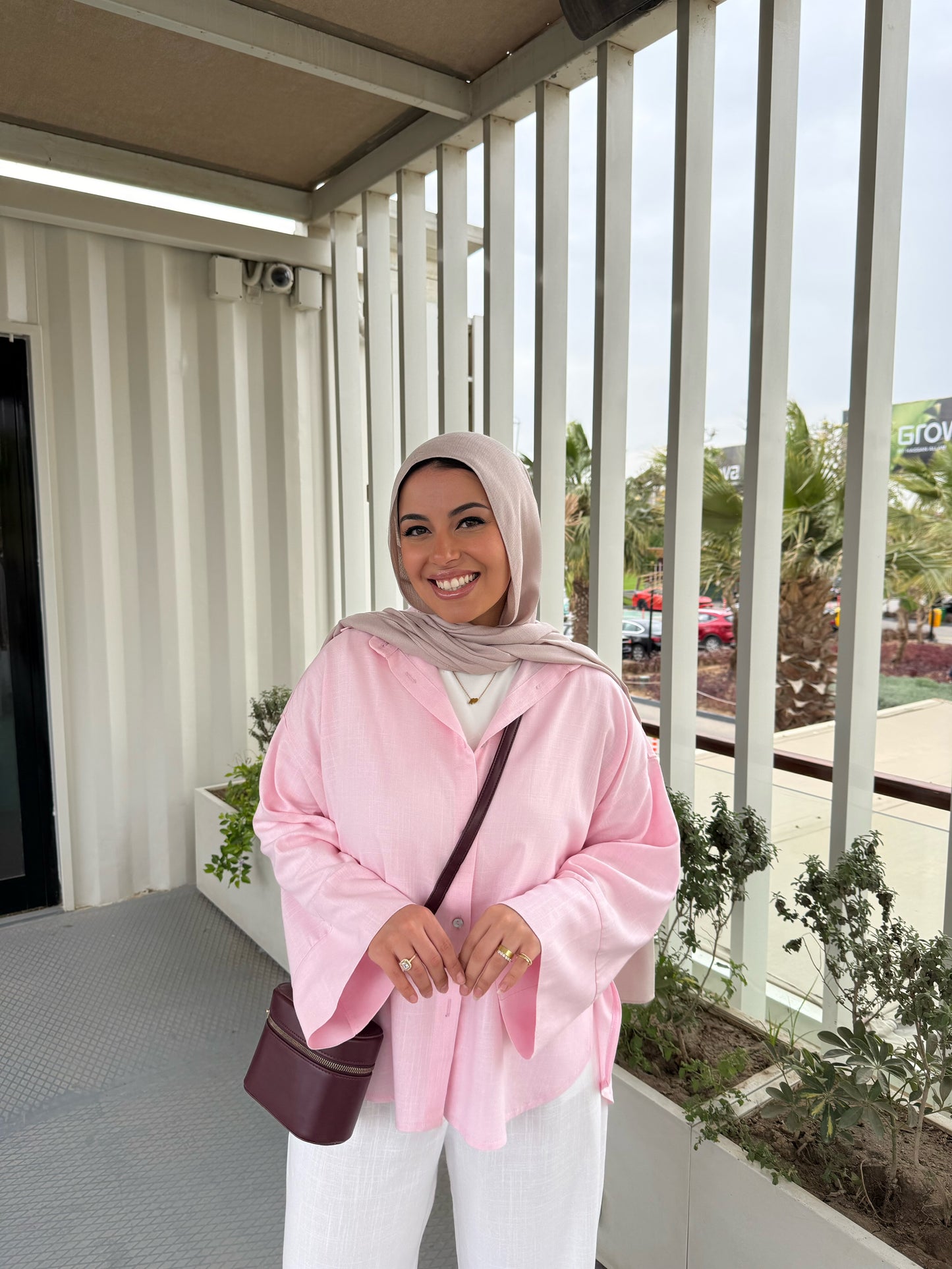 LINEN SHIRT IN BABY PINK