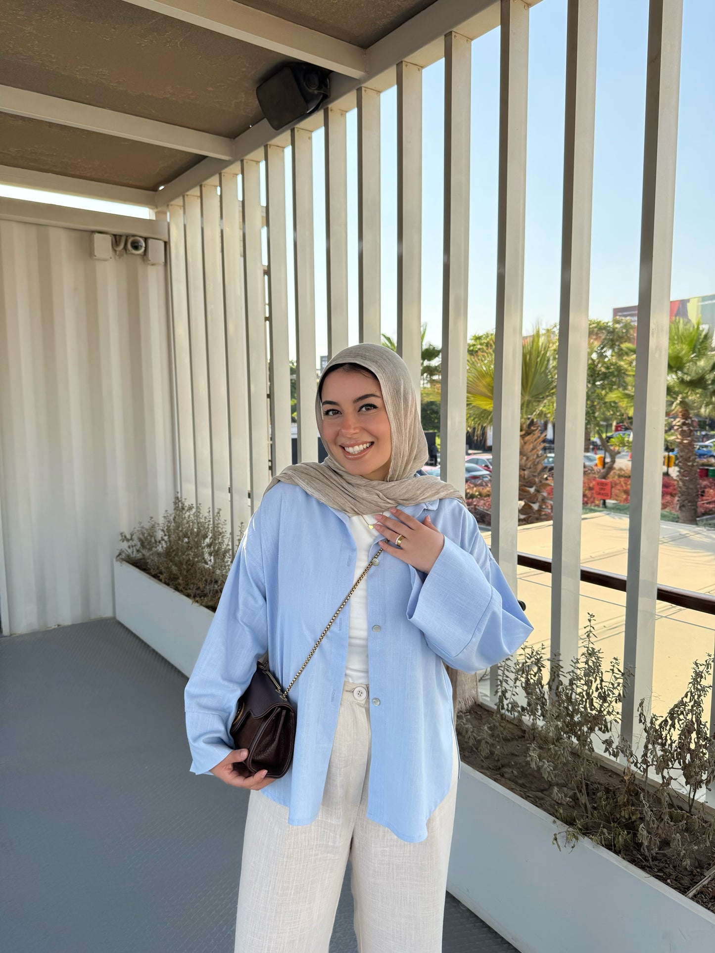 LINEN SHIRT IN SKY BLUE
