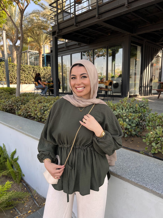 ELLIE BLOUSE DARK GREEN