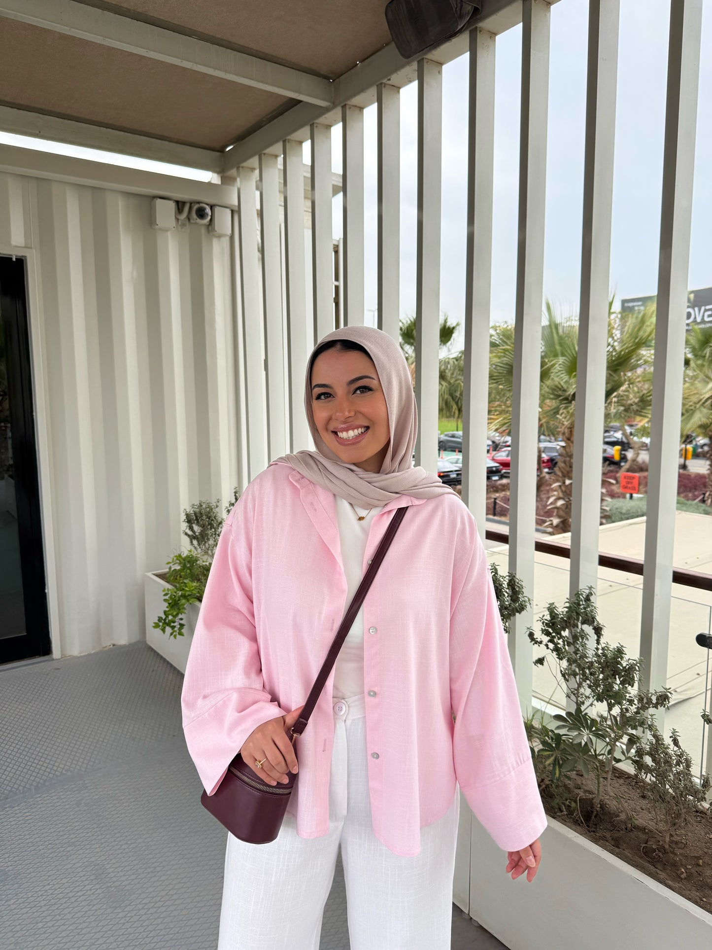 LINEN SHIRT IN BABY PINK