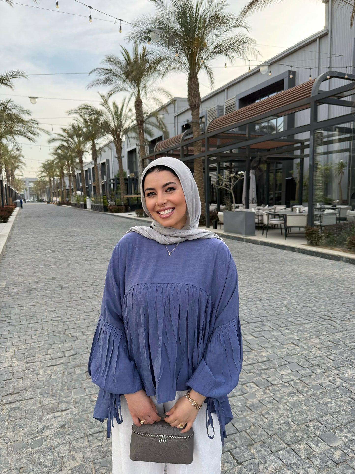 MIRA BLOUSE DUSTY BLUE