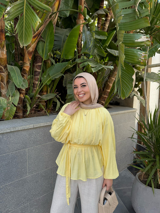 RIMA BLOUSE PASTEL YELLOW