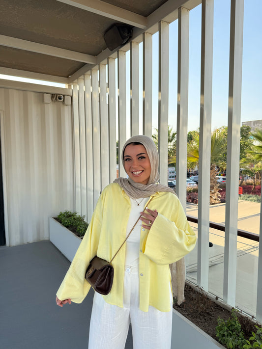 LINEN SHIRT IN BUTTER YELLOW