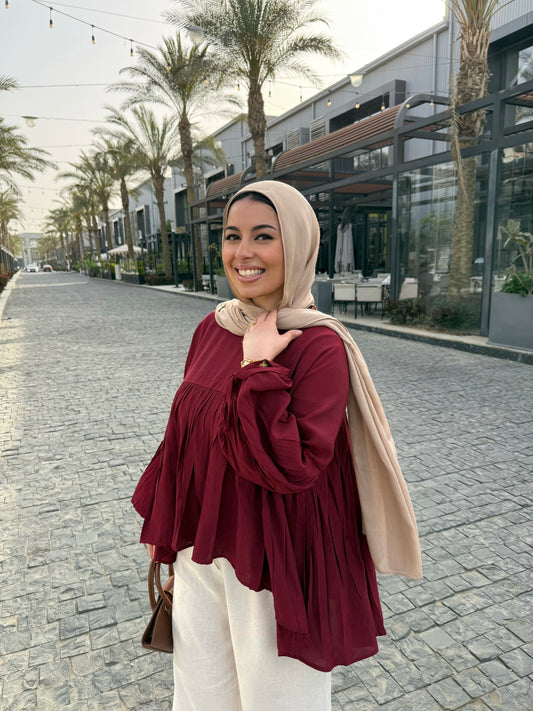 MIRA BLOUSE MAROON
