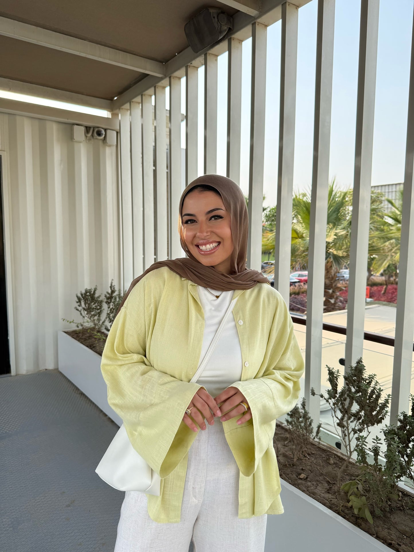 LINEN SHIRT IN PALE LIME