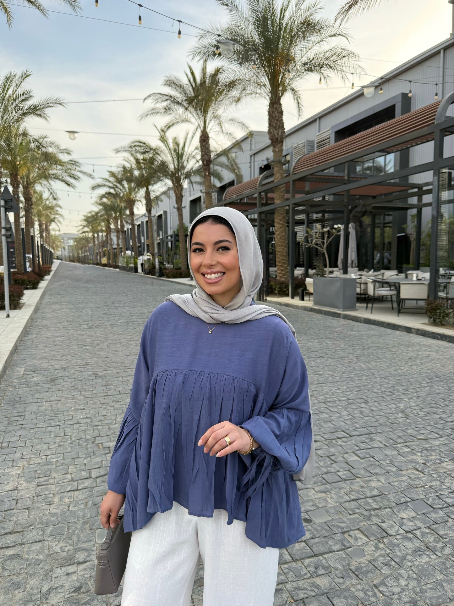 MIRA BLOUSE DUSTY BLUE