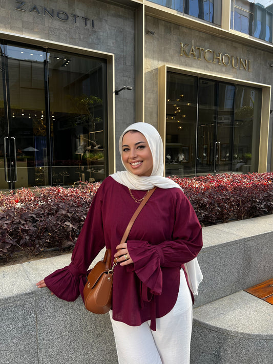 RHYA TOP BURGUNDY
