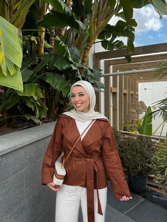 ZAHARI SUMMER JACKET BROWN