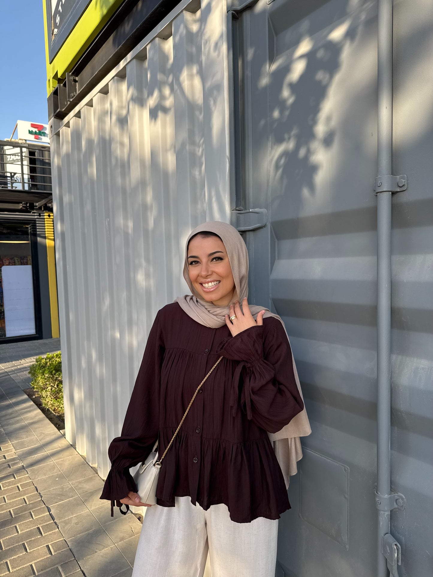 LAYAL BLOUSE DARK CHOCOLATE