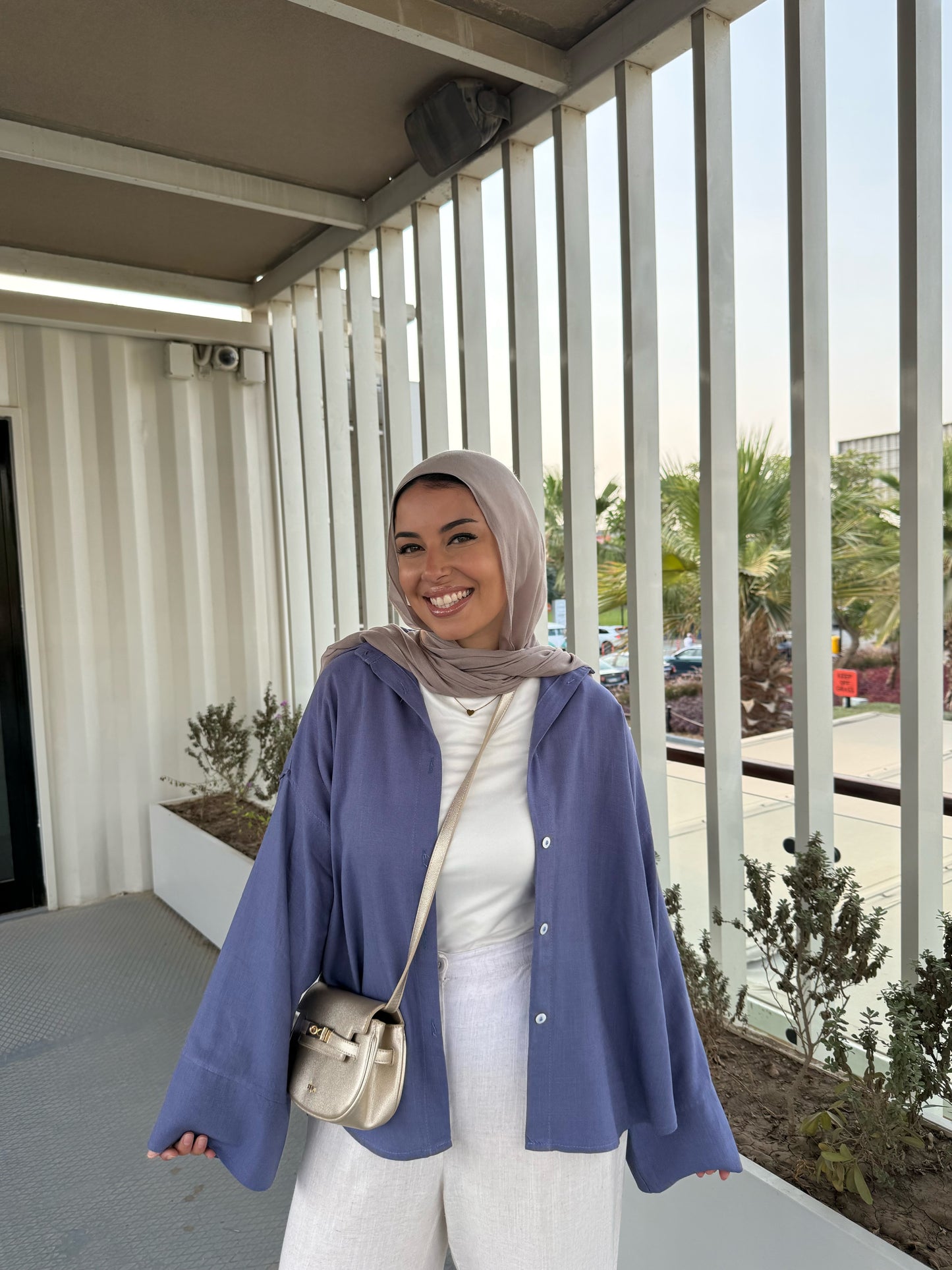 LINEN SHIRT IN DUSTY BLUE