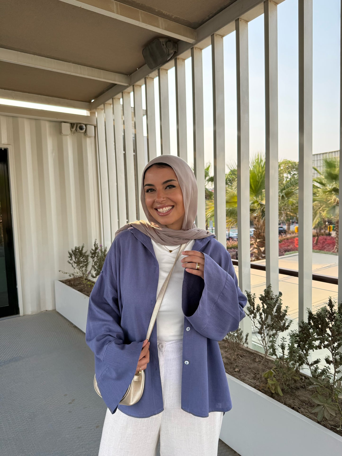 LINEN SHIRT IN DUSTY BLUE