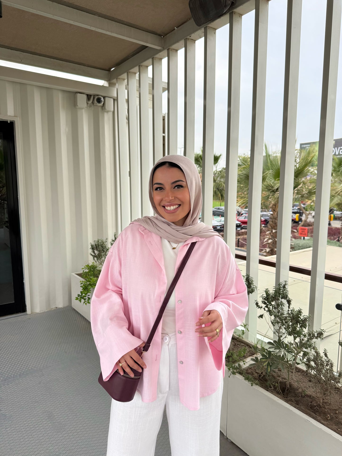 LINEN SHIRT IN BABY PINK