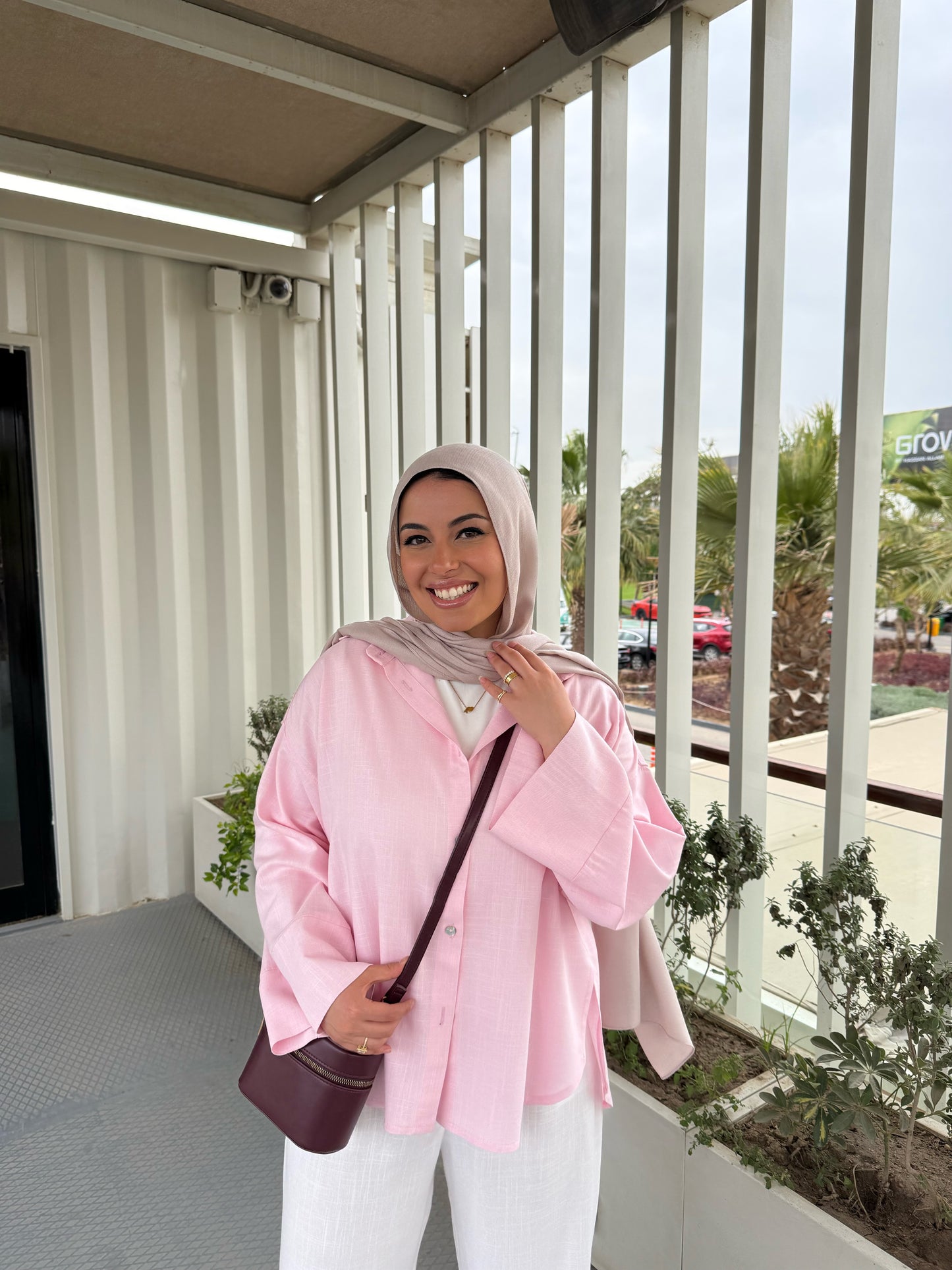 LINEN SHIRT IN BABY PINK