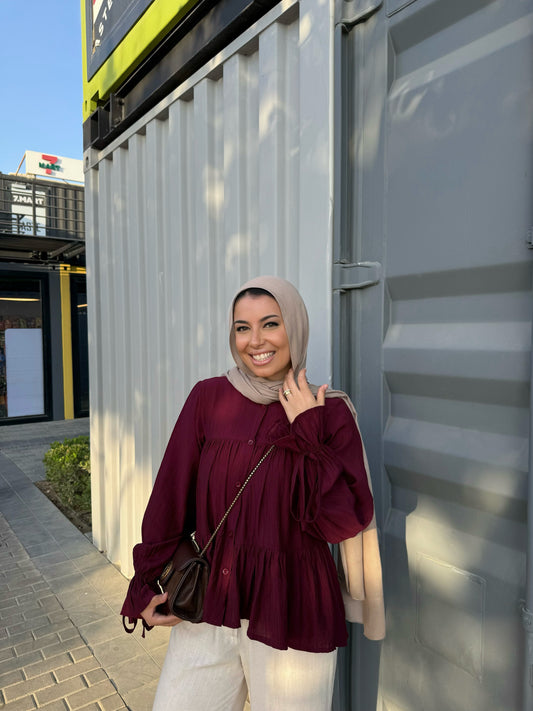 LAYAL BLOUSE BURGUNDY