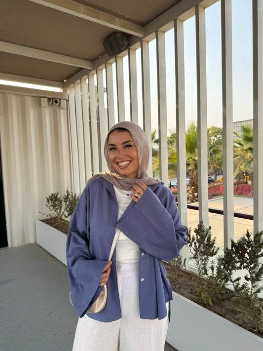 LINEN SHIRT IN DUSTY BLUE