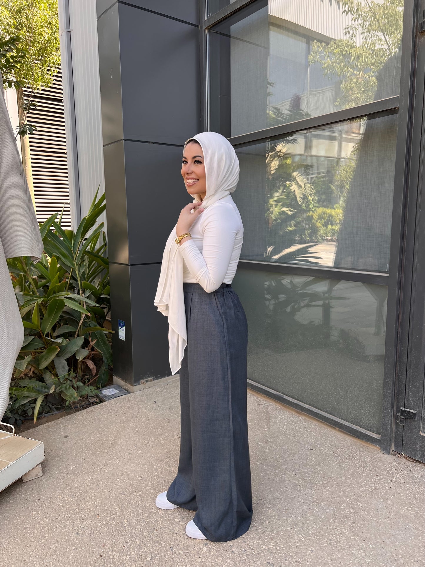 DARK GRAY LINEN PANTS