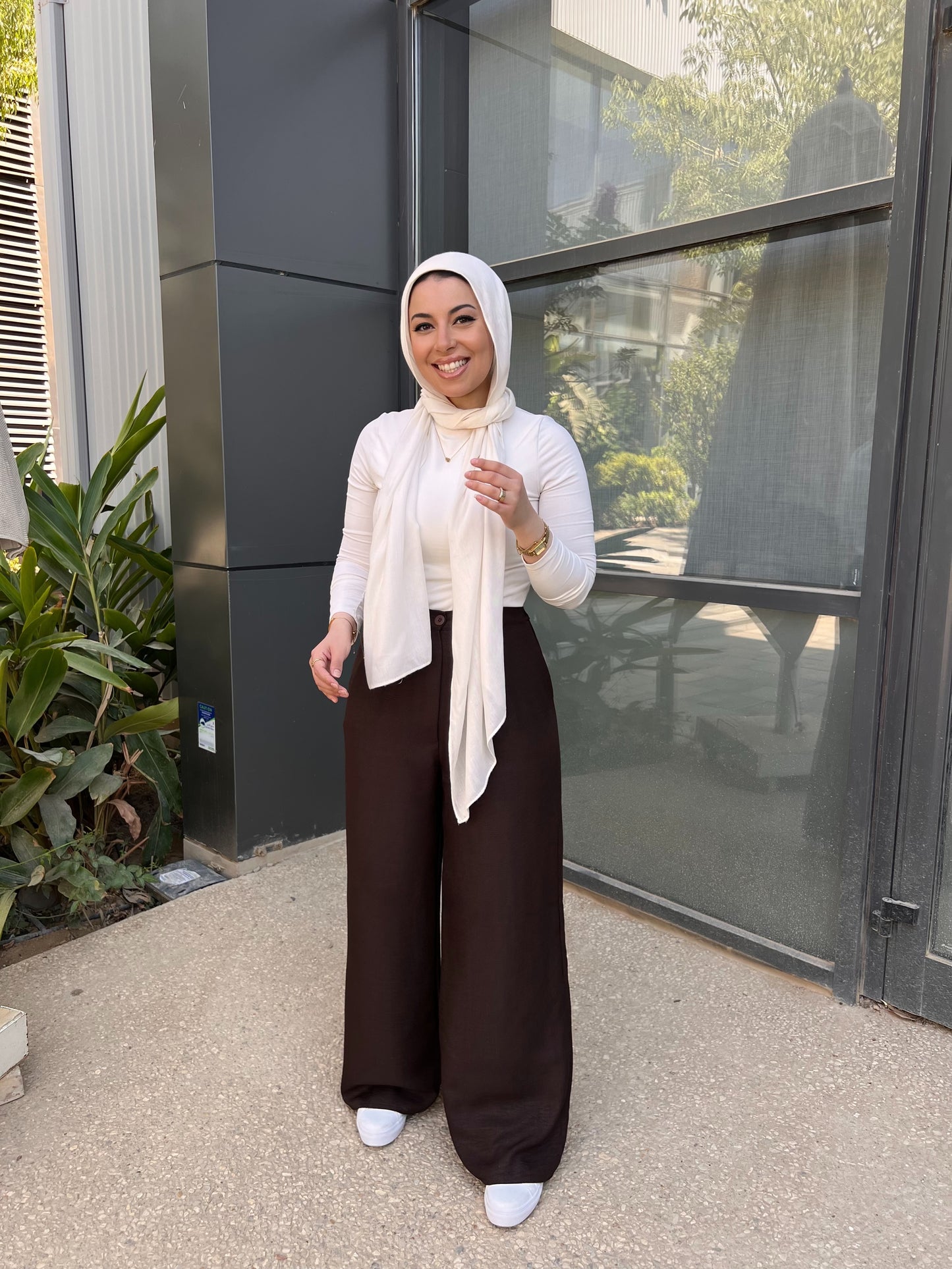 BROWN LINEN PANTS