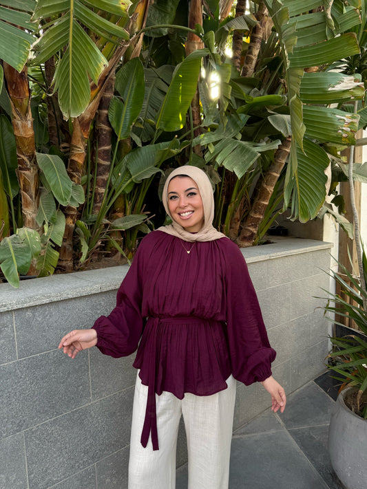 RIMA BLOUSE BURGUNDY