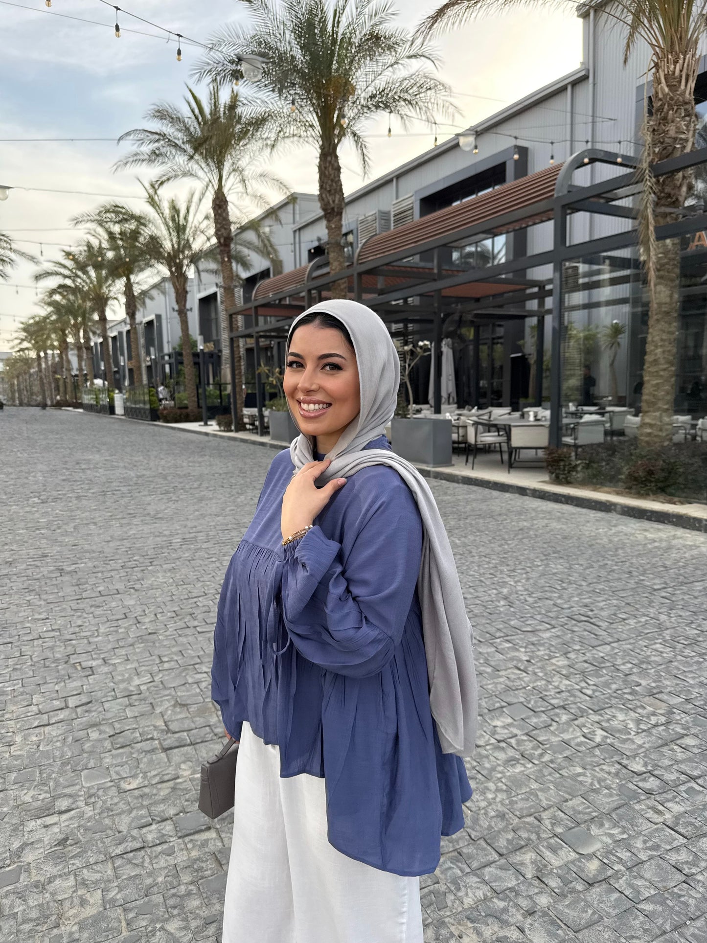 MIRA BLOUSE DUSTY BLUE