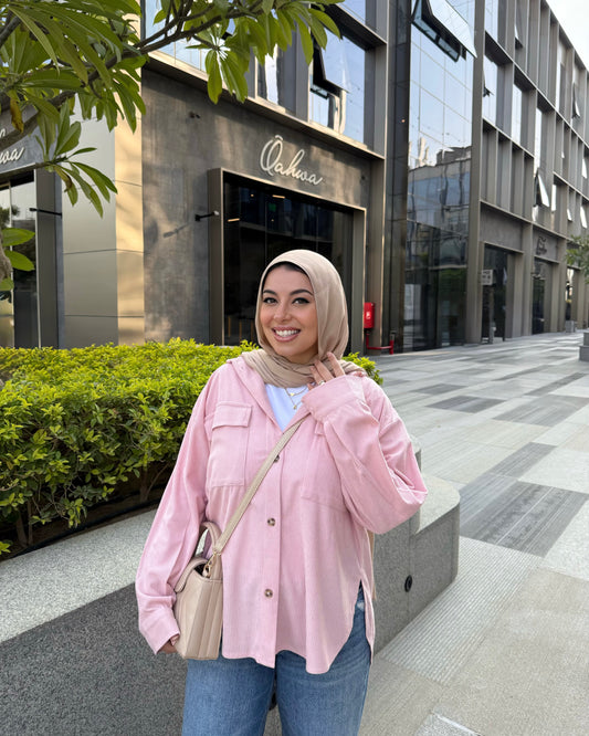 VELVET SHIRT PINK