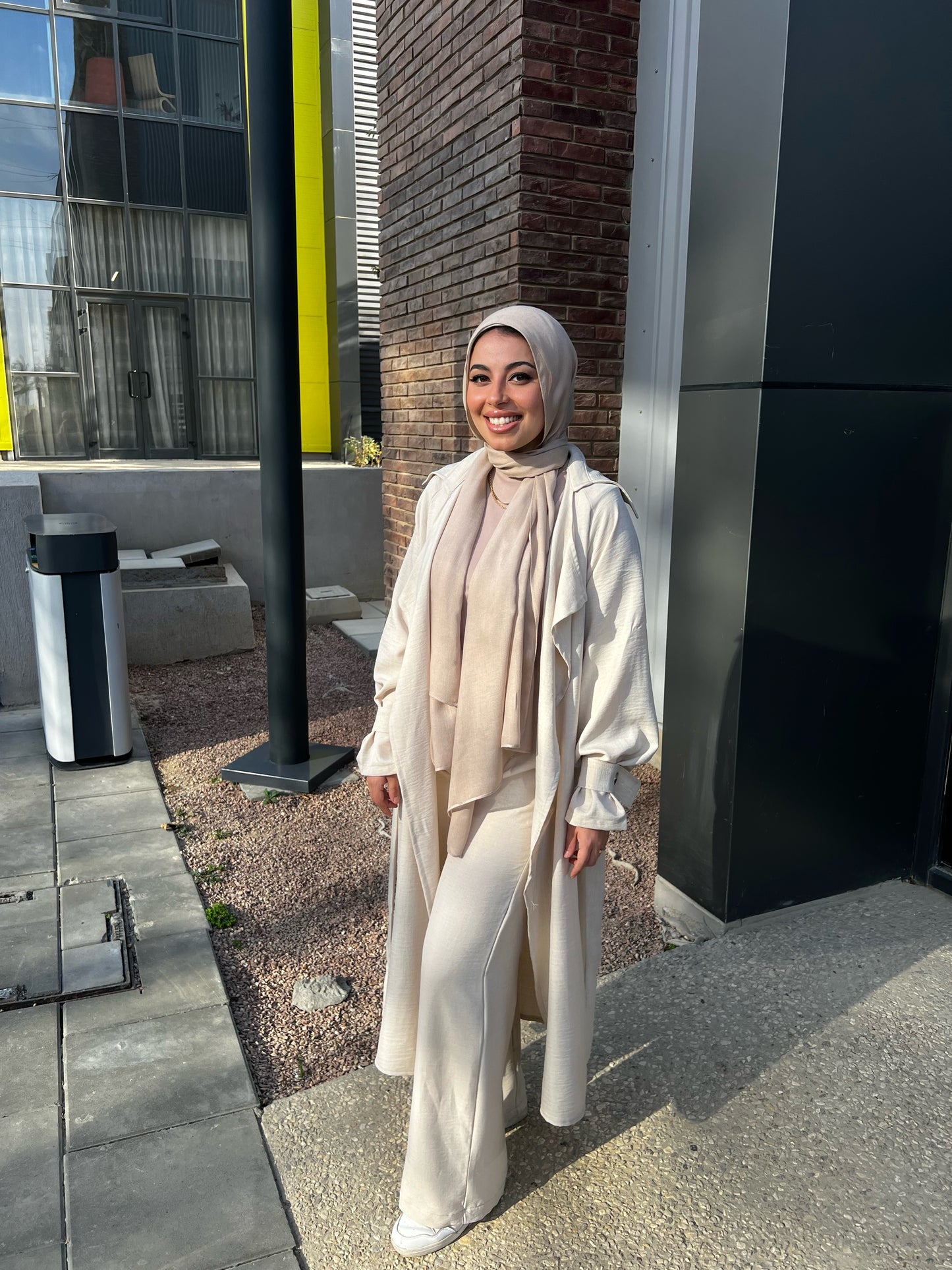 AMUNI LINEN TRENCH BEIGE