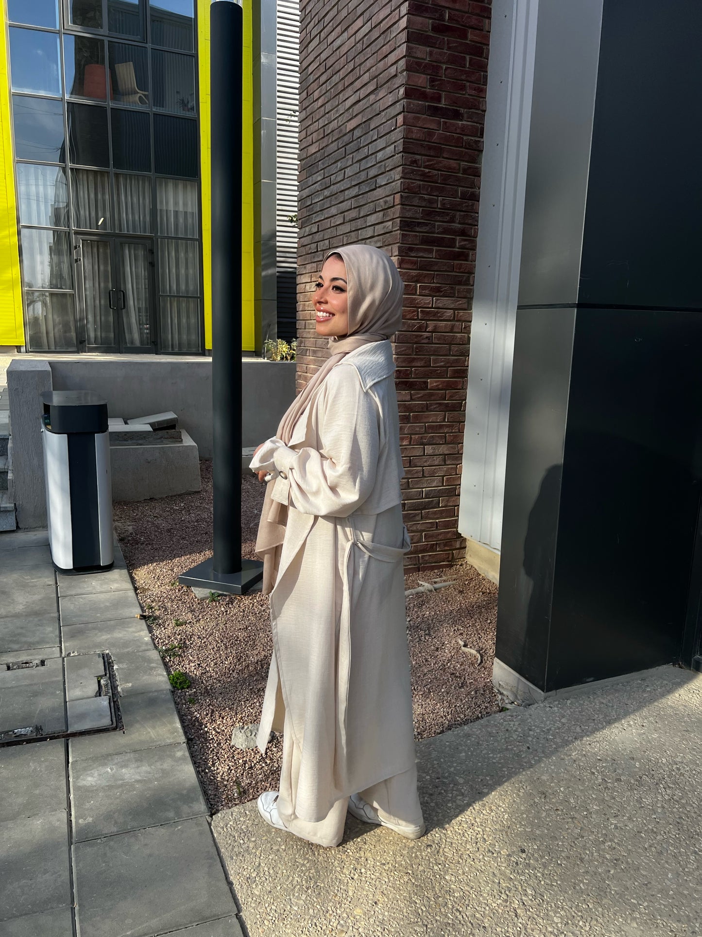 AMUNI LINEN TRENCH BEIGE