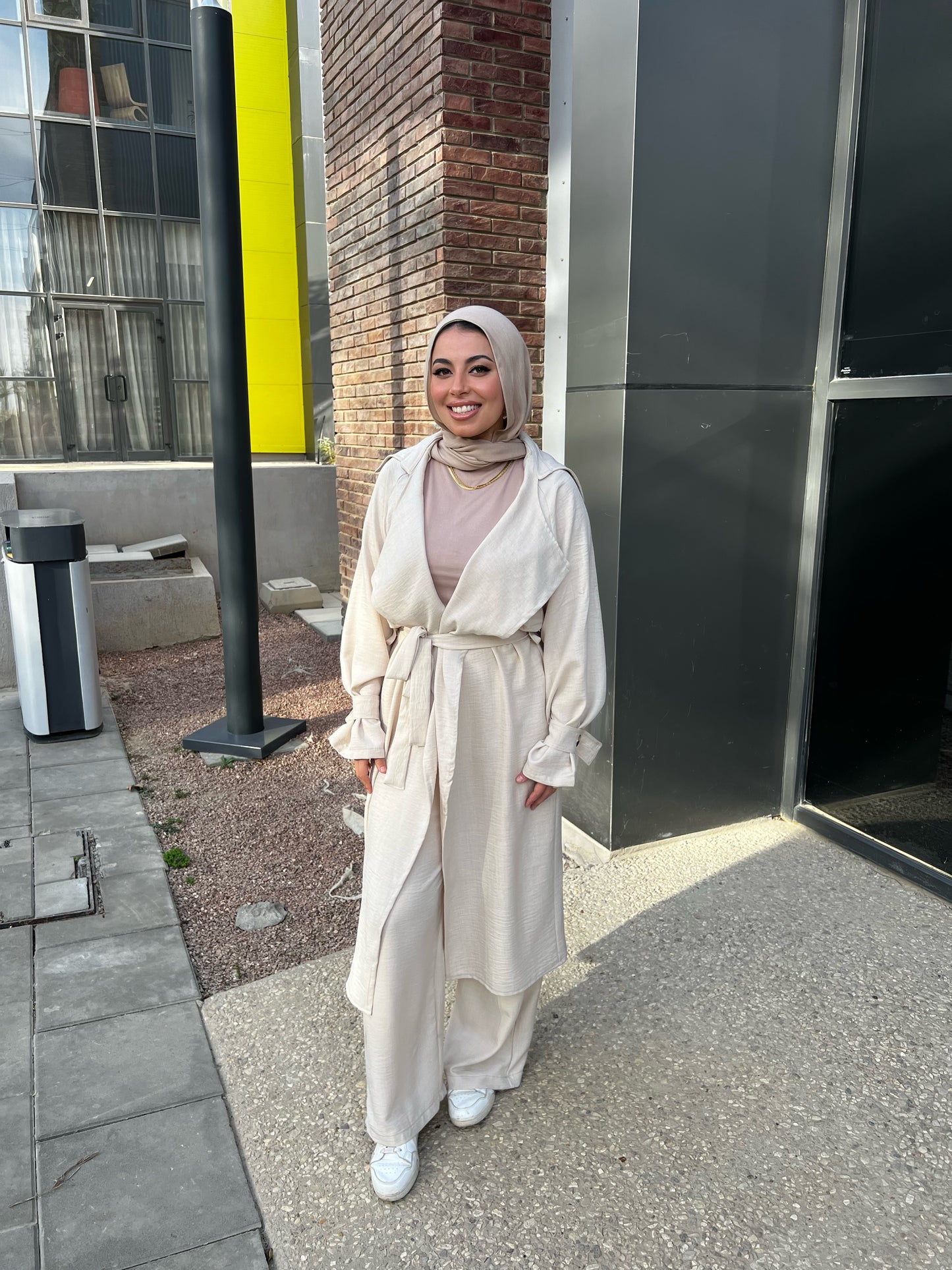 AMUNI LINEN TRENCH BEIGE
