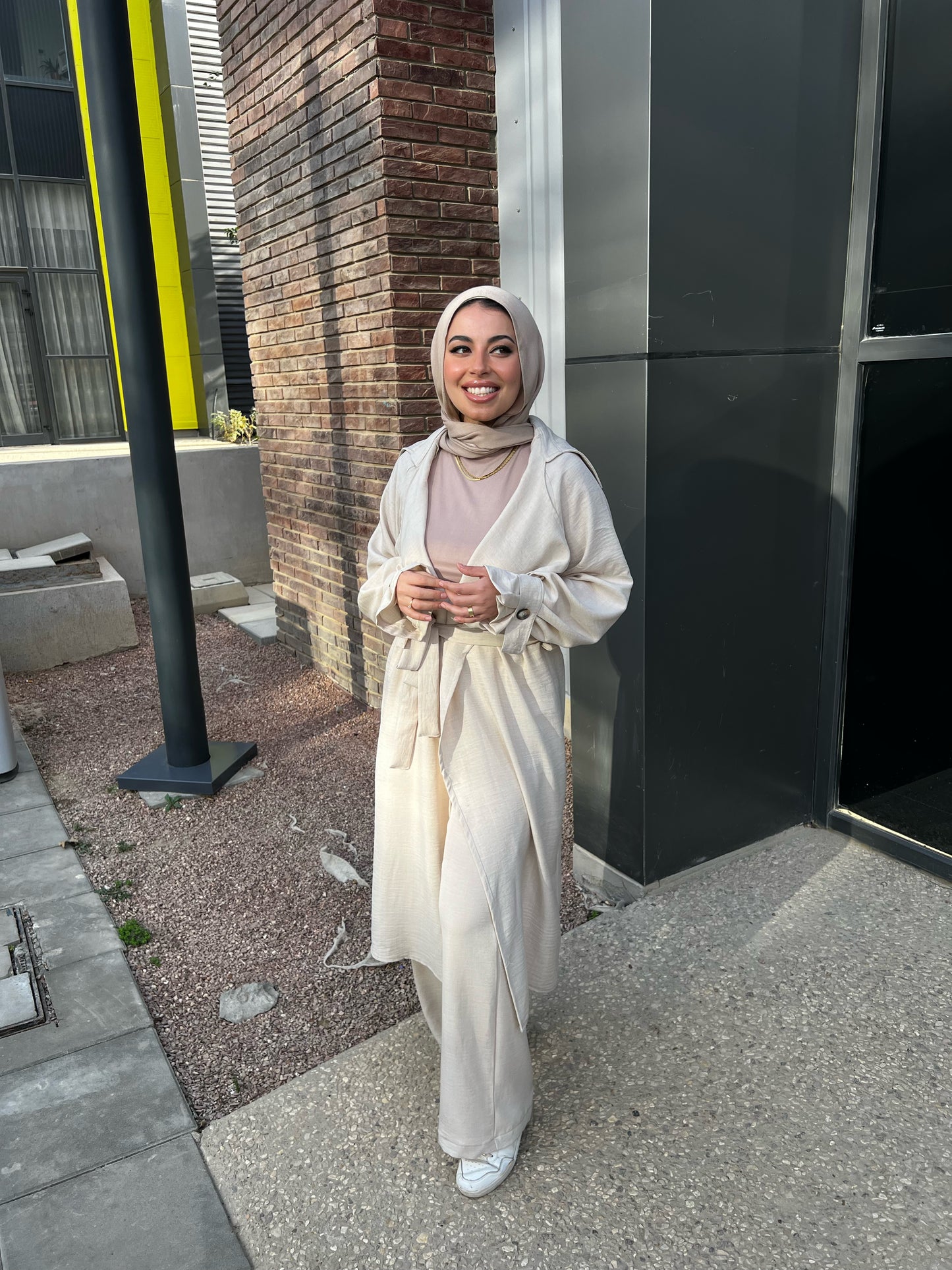 AMUNI LINEN TRENCH BEIGE
